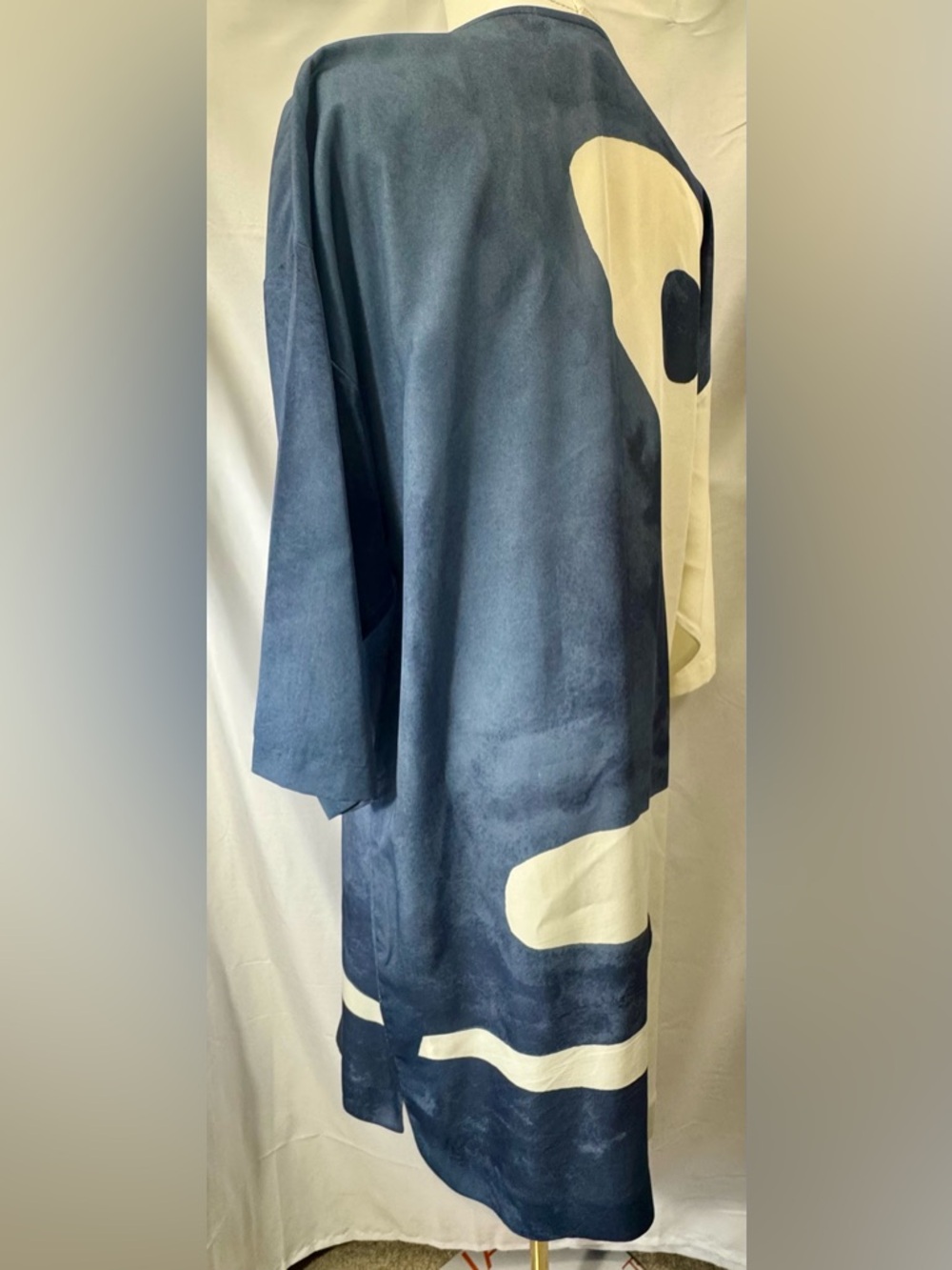Mara Hoffman Wilma Midi Dress 100% Tencel Abstract Navy White  Sustainable - Picture 4 of 11